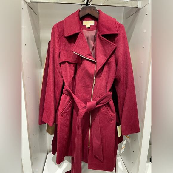 NWT - Michael Kors - Wool Blend Belted Coat - Picture 1 of 8